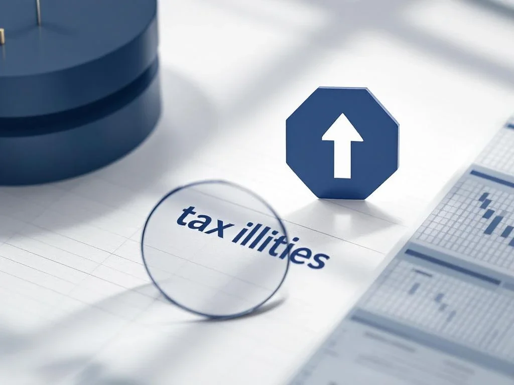 Geometrische financiële diagram met hexagon voor activa en cirkel voor passiva, verbonden door lijn op witte achtergrond